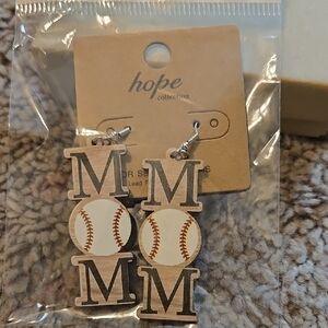 Baseball mom earrings